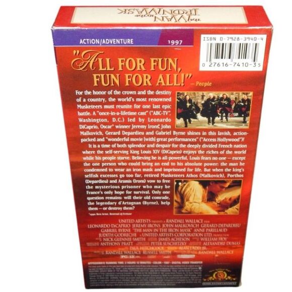 THE MAN IN THE IRON MASK vintage VHS in original paper case Leonardo DiCaprio - Picture 3 of 6